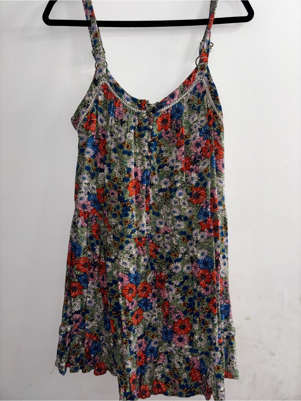 wild fable Floral Mini Dress in Red, Blue, Pink, Green